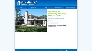 Logon-page - Betterliving Sunrooms