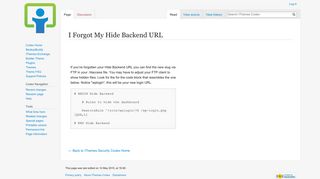 I Forgot My Hide Backend URL - iThemes Codex