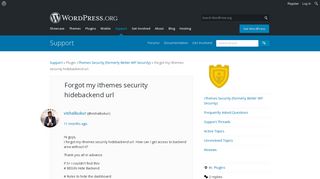 Forgot my ithemes security hidebackend url | WordPress.org