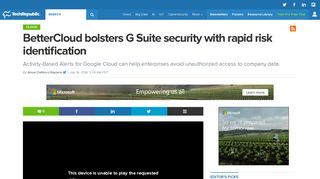 BetterCloud bolsters G Suite security with rapid risk identification ...
