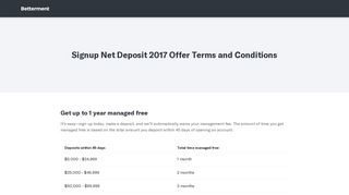 Signup Net Deposit 2017 Offer Terms and Conditions - Betterment