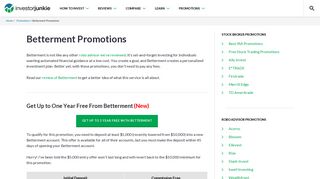 Get Up To 1 Year FREE | Betterment Promotions 2019 - Investor Junkie
