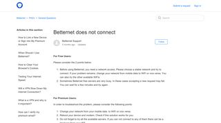 Betternet does not connect – Betternet
