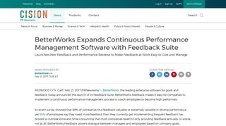 BetterWorks Expands Continuous Performance Management Software ...