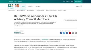 BetterWorks Announces New HR Advisory Council Members