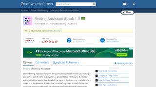 Betting Assistant iBook - Gruss Software Ltd Software Informer.
