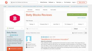 Betty Blocks Reviews 2018 | G2 Crowd