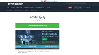 BetVictor Sign Up - Bettingexpert