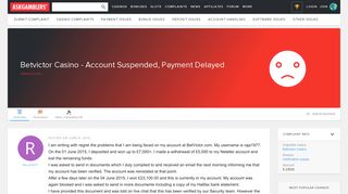Betvictor Casino - Account Suspended, Payment Delayed - Complaint ...