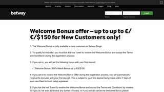 Bonus offer - Betway