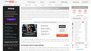 Betway Live Casino – Review of Games, Software and Dealers