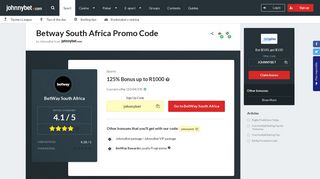 Betway South Africa Promo Code 2019, Sign up bonus up to R1000
