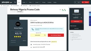 Betway Nigeria Promo Code 2019 - Sign up Free Bet NGN20,000 - VIP