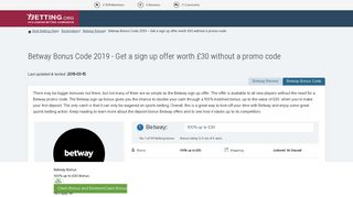 Betway Bonus Code 2019 | Get Your Welcome Sign Up Offer Now