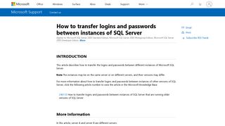 How to transfer logins and passwords between instances of SQL Server