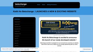 Keith Ho Betxchange : LAUNCHES A NEW & EXCITING WEBSITE ...