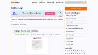 Bex Email Login