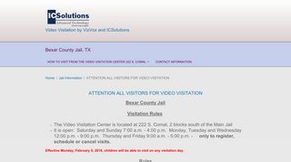 Bexar County Jail, TX - Video Visitation