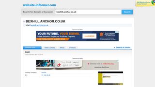 bexhill.anchor.co.uk at Website Informer. Login. Visit Bexhill Anchor.