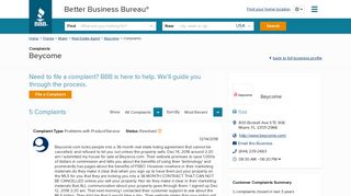 Beycome | Complaints | Better Business Bureau® Profile