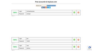 beyluxe.com - free accounts, logins and passwords