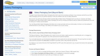 Benefit Details - Salary Packaging Card (Beyond Bank) - Remunerator