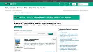 Beyond Xpectations and/or saveonresorts.com - TripAdvisor Support ...
