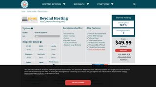 Beyond Hosting Review - See Server Speed Test Results & Uptime Data