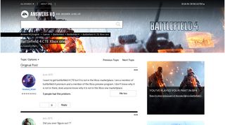 Battlefield 4 CTE Xbox one - Answer HQ
