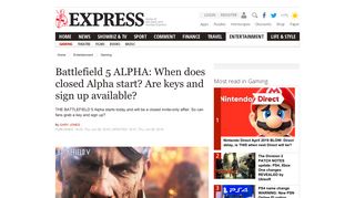 Battlefield 5 ALPHA: When does closed Alpha start? Are keys and sign ...
