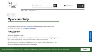 My account help | Bracknell Forest Borough Council