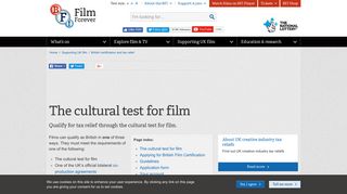 The cultural test for film | BFI