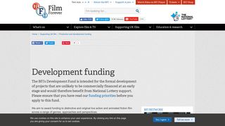 Development funding | BFI