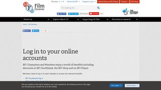 Log in to your online accounts | BFI