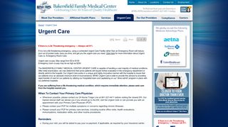 Urgent Care - Bakersfield Family Medical Center