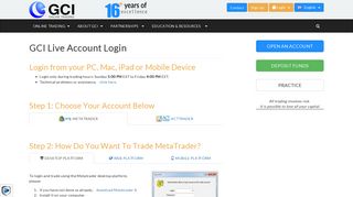 Live Account Login Page | Forex - CFD/Share | GCI Online Trading