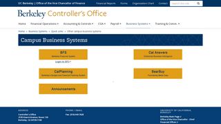 Campus Business Systems | Controller's Office
