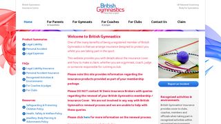 British Gymnastics Insurance Centre > Home