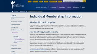 Individual Membership Information | Scottish Gymnastics