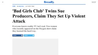 'Bad Girls Club' Twins Sue Producers, Claim They Set Up Violent Attack