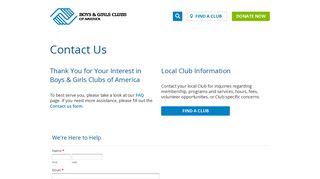 Contact Us - Boys & Girls Clubs of America