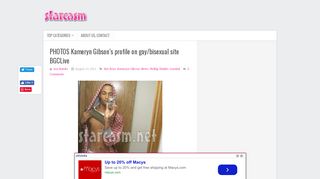 PHOTOS Kameryn Gibson's profile on gay/bisexual site BGCLive