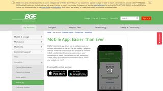Mobile App: Easier Than Ever | Baltimore Gas and Electric ... - BGE.com