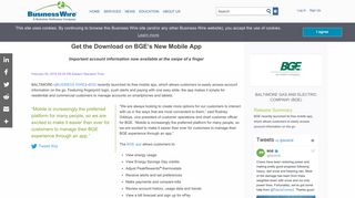 Get the Download on BGE's New Mobile App | Business Wire