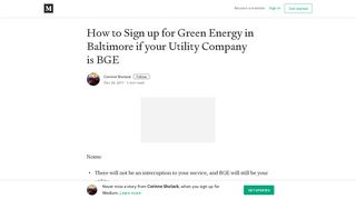 How to Sign up for Green Energy in Baltimore if your Utility Company ...