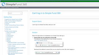 Can't log in to Simple Fund 360 - BGL Help