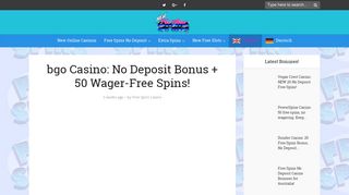 bgo Casino: 60 Spins No Wagering! 10 No Deposit Spins!