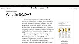 What Is BGOV? - Bloomberg
