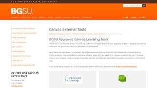 Canvas External Tools - Bowling Green State University