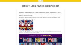 Bgt slots login - Online Slots and Casino Games
